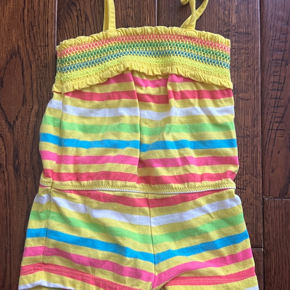 Never Worn 18 Months Infant Yellow & Pink Striped Romper